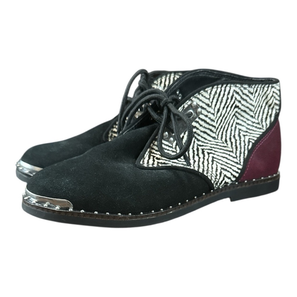 Very Volatile Black and Red Lace Up Boots